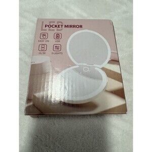 Compact Makeup Mirror Pocket Purse 1X/2X Magnifying Foldable Cosmetic White